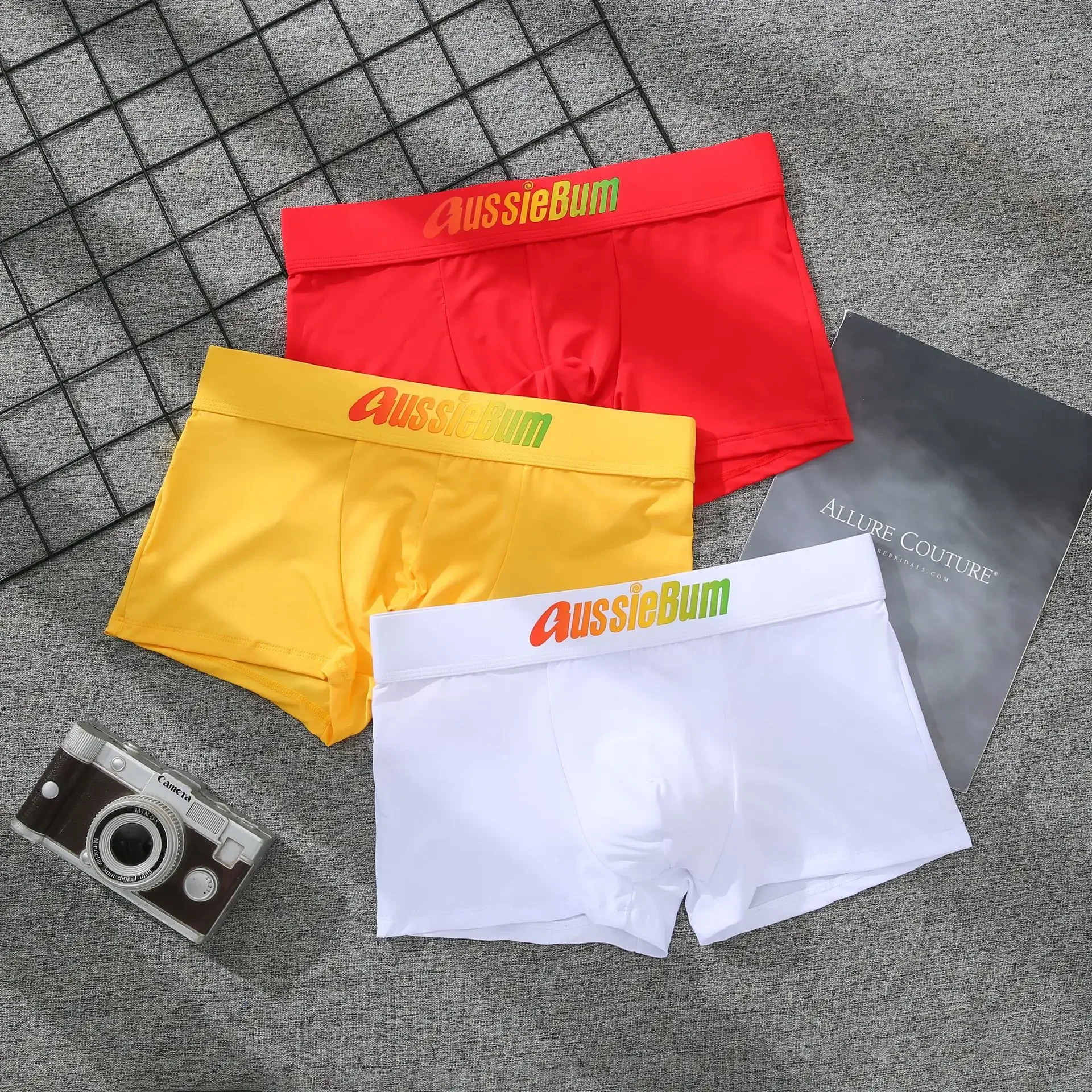 Men's boxer panties, milk silk low rise U convex bag stretch breathable comfortable youth shorts 2