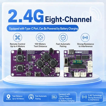 Kit Ricevitore Telecomando 2.4G 4/8 Canali Modulo Auto Giocattolo Wireless Fai-da-Te Distanza di Controllo 100M Ricaricabile