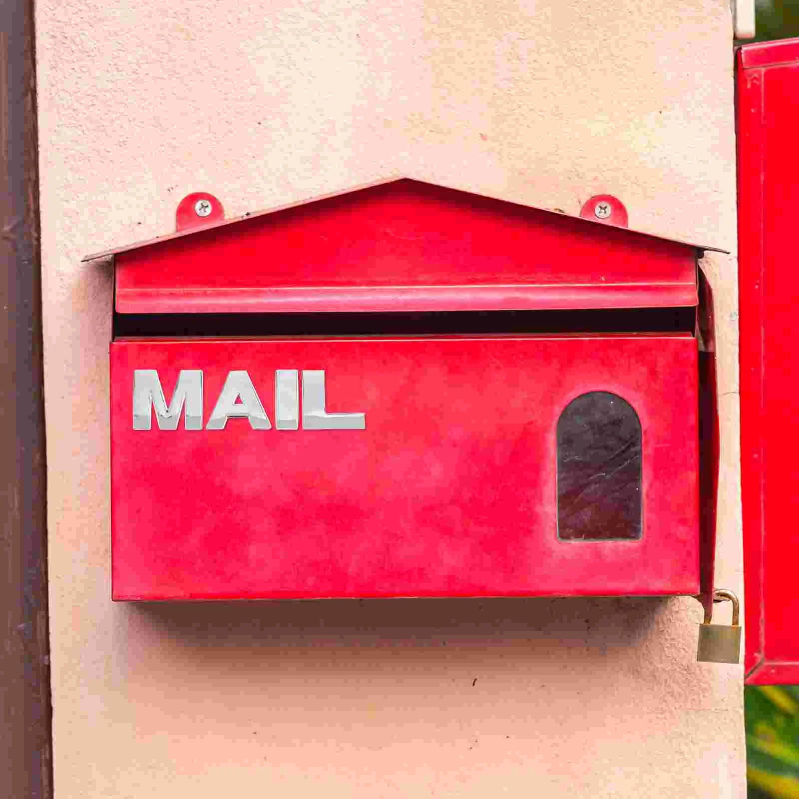 4 Pcs Applique Mailbox Number Metal Zinc Alloy Modern Alphabet Adhesive Stickers