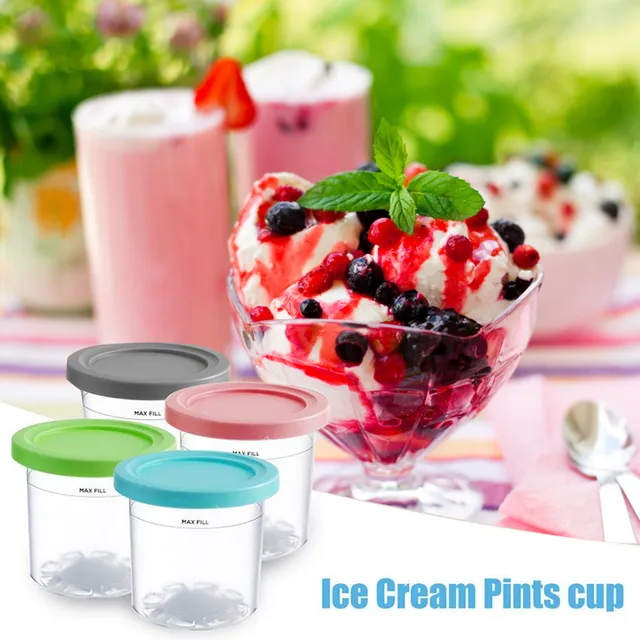 4 Pack Containers Replacement Ice Cream Maker for Ninja Creami Pints and  Lids eluxe Compatible with NC501 Series - AliExpress