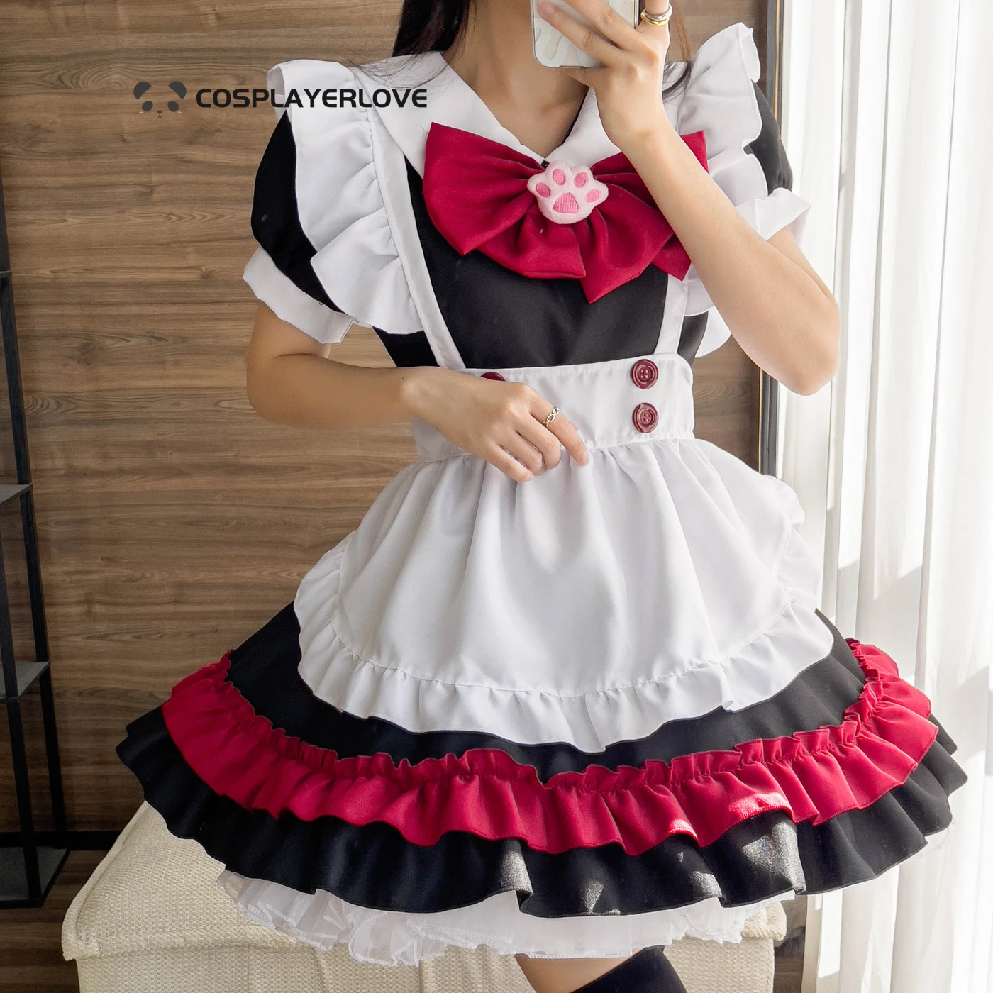 

plus size maid dress super cute big bow Lolita dress women's big guy pink blue cute dress Halloween Christmas Costume