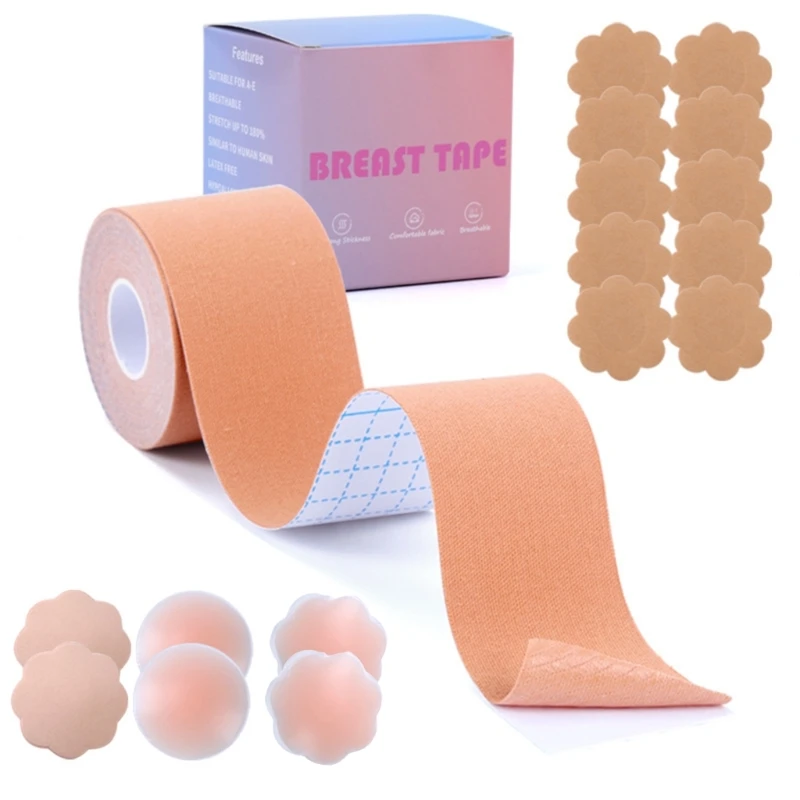 

Breast Tape Invisible Stickers Roll with Push Up Adhesive Silicone Nipple Cover