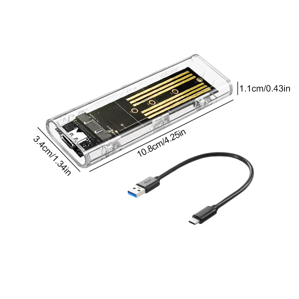 M2 SSD 케이스 인클로저 NVMe SATA NGFF M.2 SSD 박스 어댑터 외장형 하드 드라이브 M/B+M 키 M.2 SSD RTL9210B/9210용 USB 3.1 10Gbps