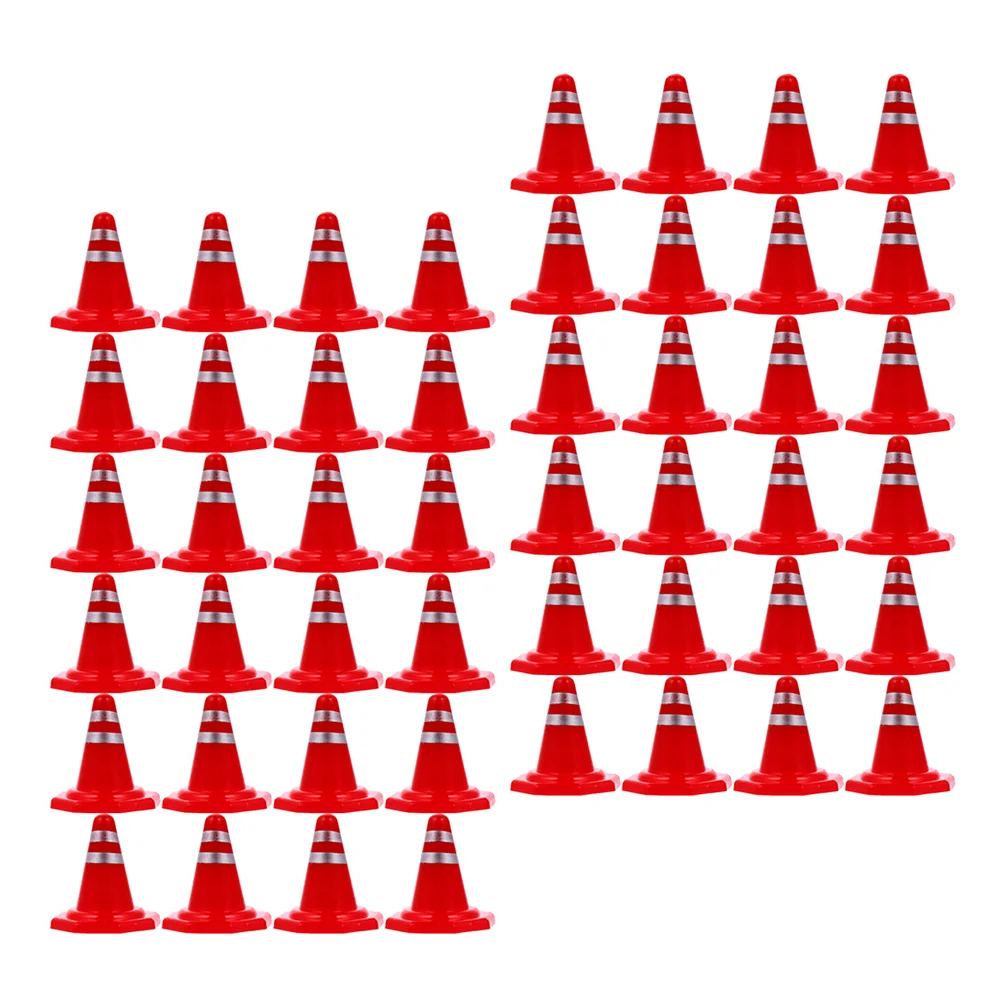 

60Pcs Miniature Traffic Cones Toys Roadblock Traffic Signs Road Parking Signs