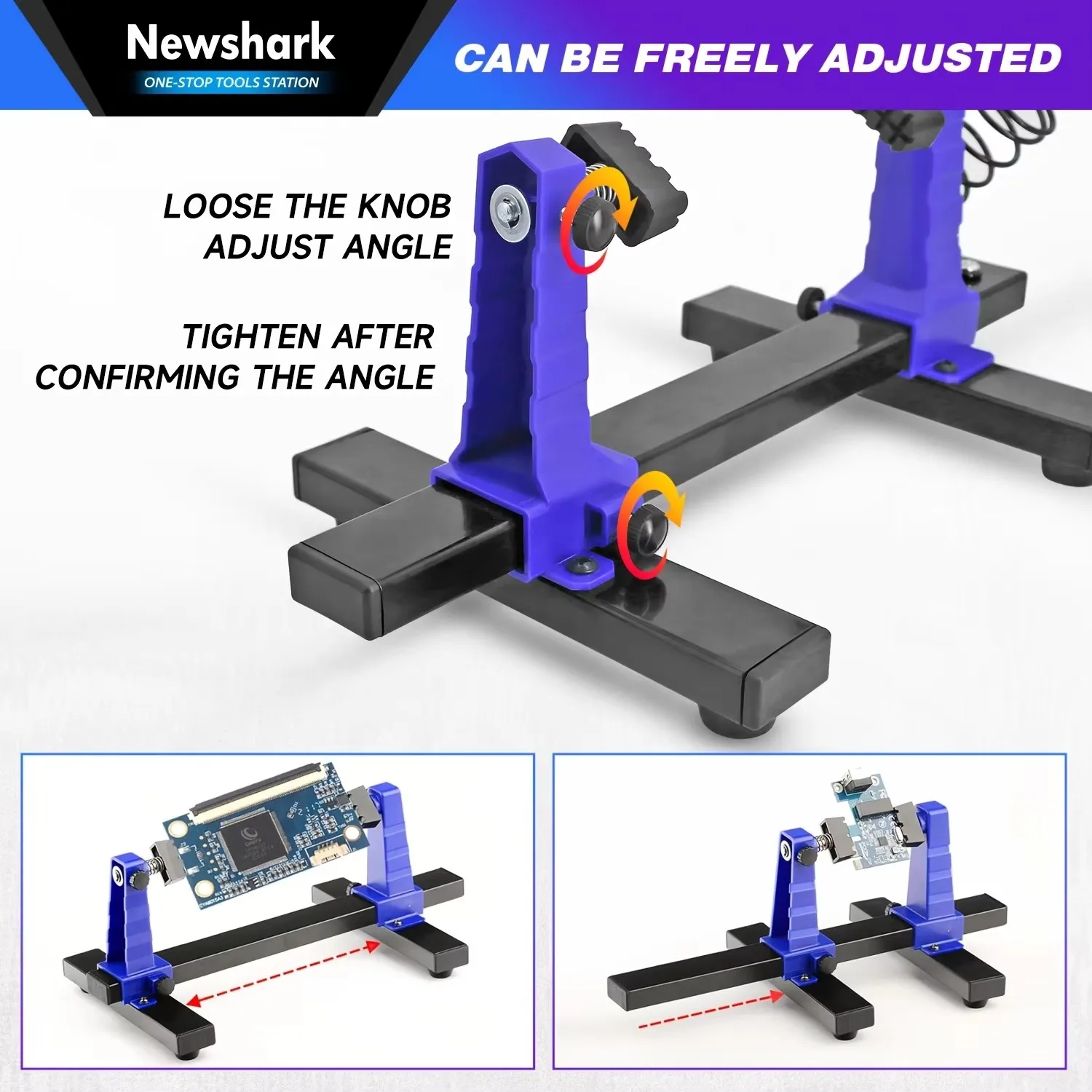 Support de carte PCB réglable rotatif pour soudure et dessoudure
