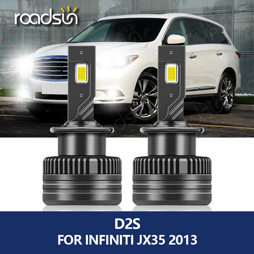 

roadsun D2S Led Headlight for Infiniti JX35 2013 40000LM Car Light 1:1 Xenon 6000K White 110W Hight Low Beam Bulb CSP Chip