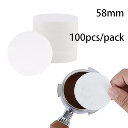 Leeseph Coffee Paper Filters - 100 Count Premium Espresso Puck Filters (58mm 100PCS)