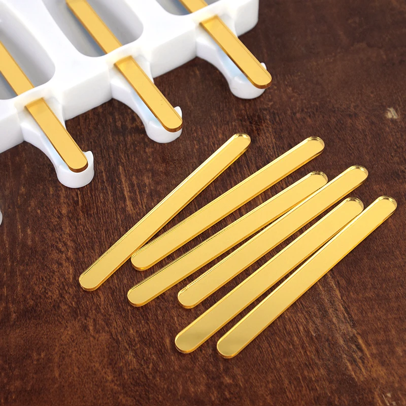 10/20pcs Acrylic Ice Cream Sticks Summer Party Supplies Popsicle Chocolate Dessert Stick Birthday Baby Shower Kids DIY Crafts