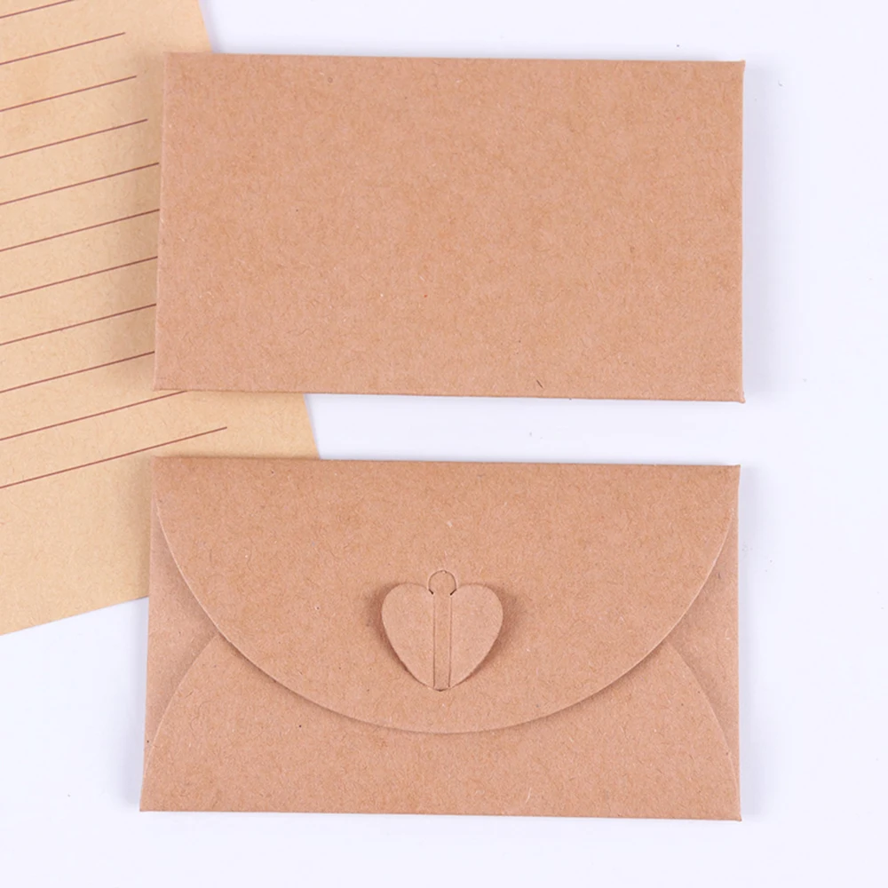 

Romantic Vintage Gift Card Love Letter Envelope Kraft Paper Paper Envelopes Love Button