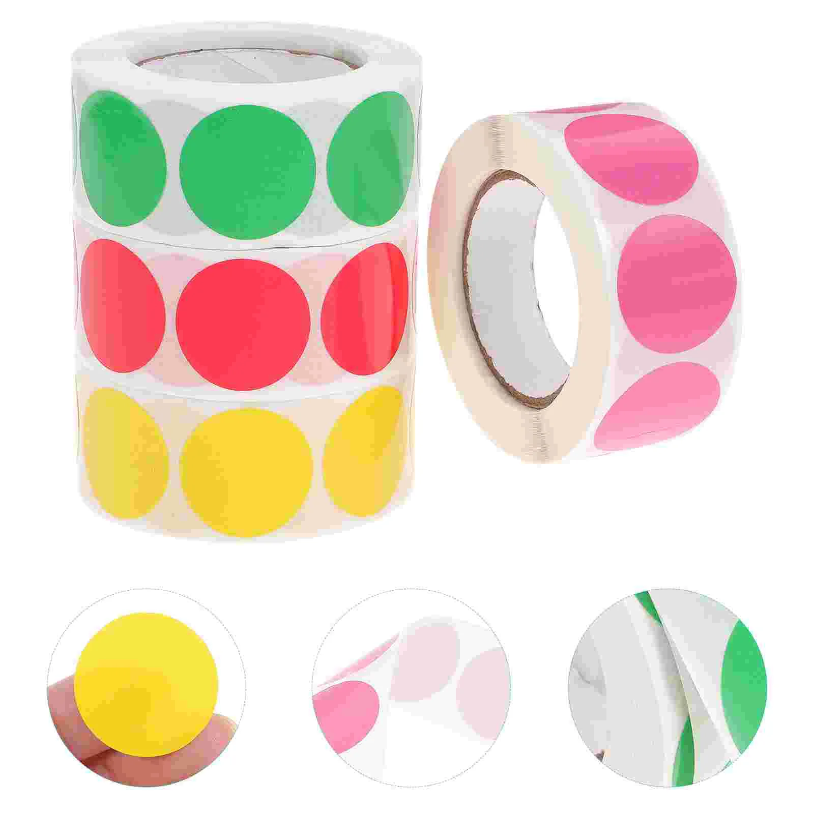 

4 Rolls Stickers Dot Classify Labels Classification Colored Circle Dots Adhesive Round