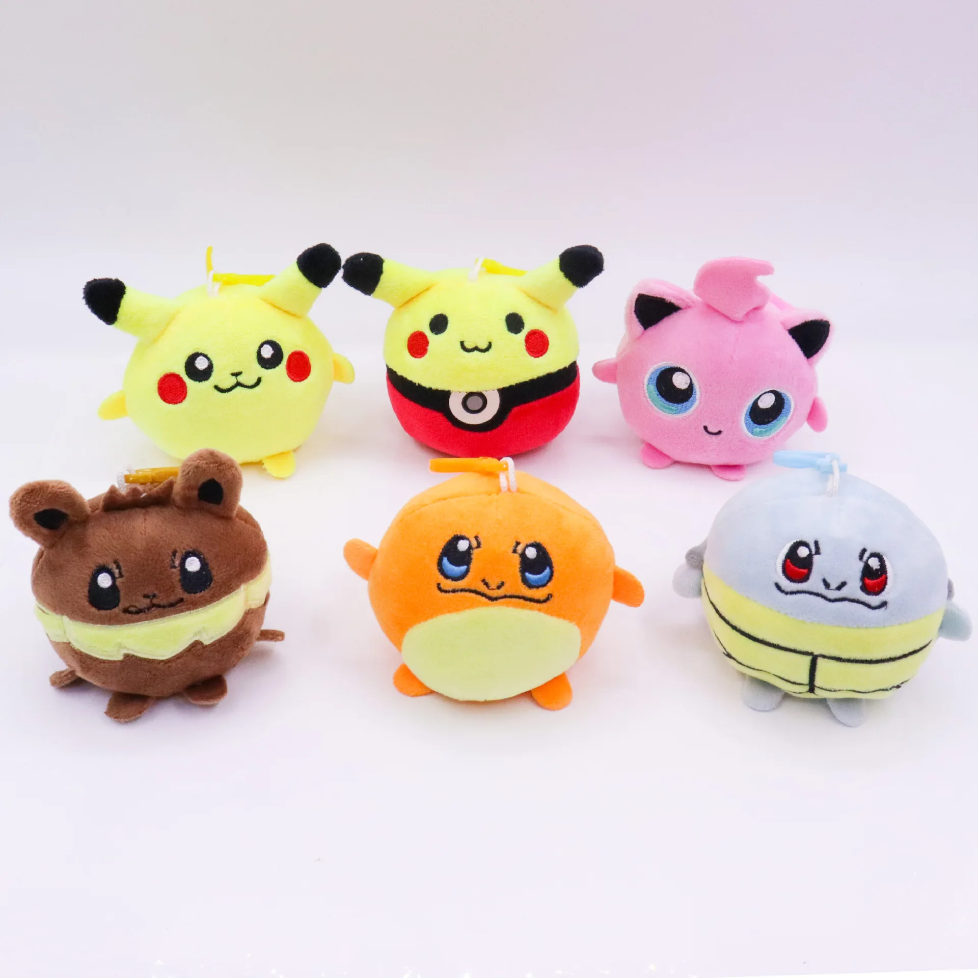 

Pokemon Anime Pikachu Charmander Plush Doll Keychain Cute Cartoon Squirtle Eevee Backpack Pendant Decoration Holiday Gift