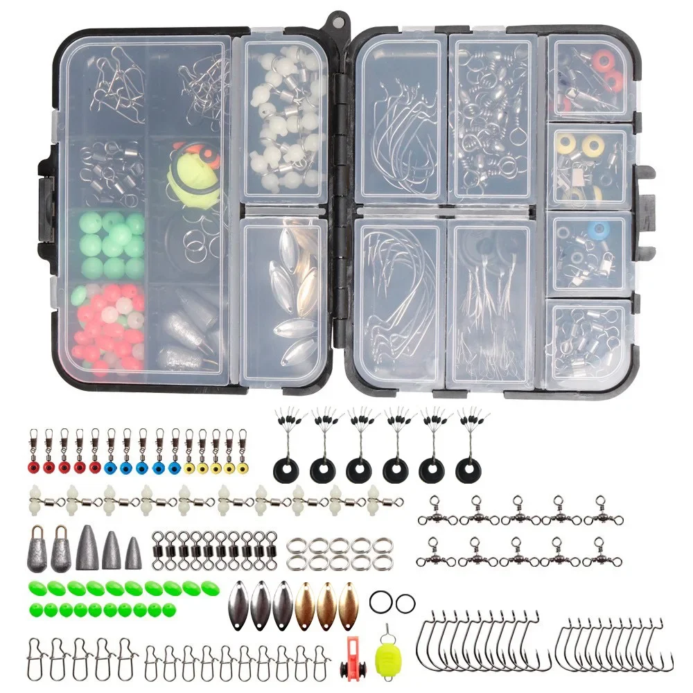 

183 pieces of Luya accessories set, portable storage box, space beans, luminous gourd, rotating fishing gear