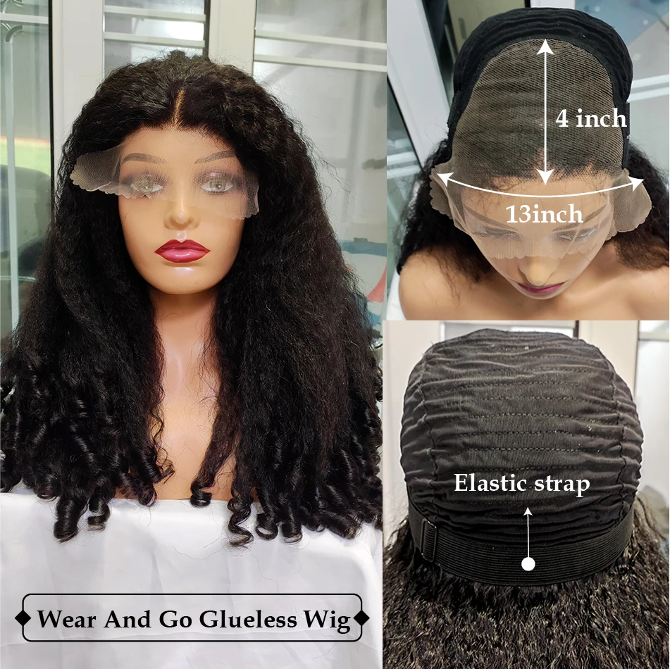 Tendersse 12A курчавые прямые 13x 4 кружевные передние парики человеческие волосы 100% бразильские волосы Реми одежда и выход парик без клея Yaki прямой парик