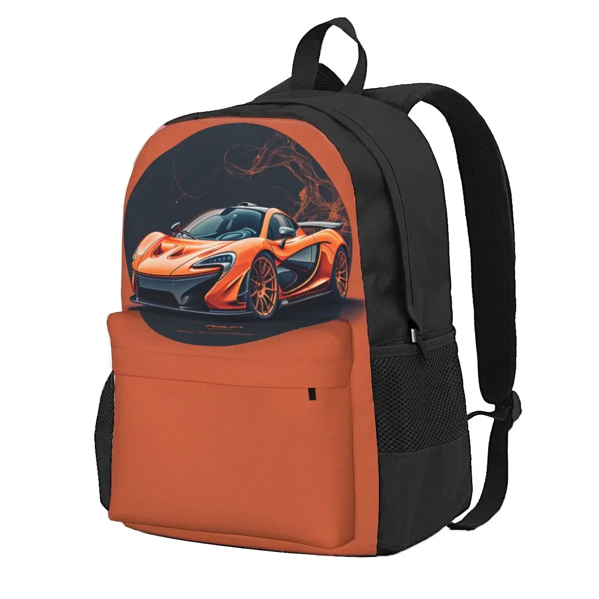 

Powerful Sports Car Backpack Men Minimalistic Simple Circle Print Backpacks Polyester Cool School Bags Travel Custom Rucksack