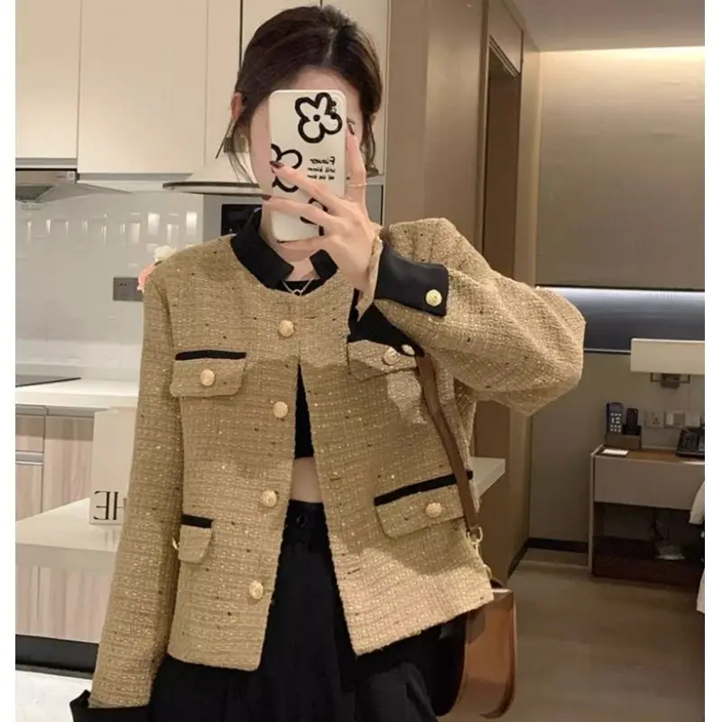 Women Temperamental Fashion Short Coat 2023 Autumn New Female Korean Style Loose Slimming Casual Versatile Pure Color Outerwear
