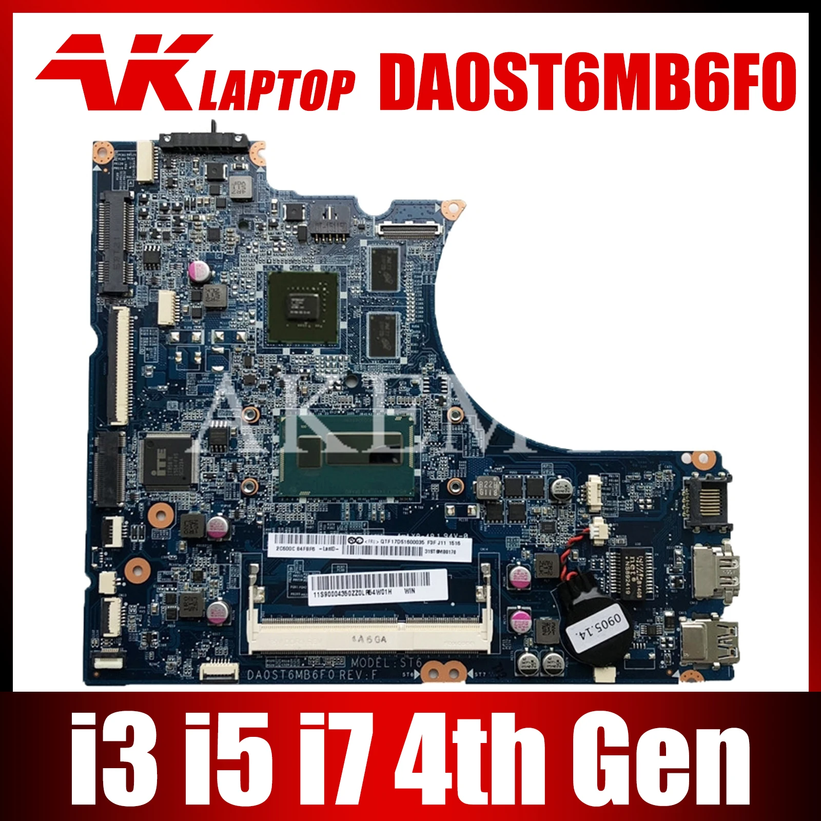 

DA0ST6MB6F0 Laptop motherboard For Lenovo Flex-14 original Motherboard mainboard I3 I5 I7 4th Gem CPU GT720M GPU