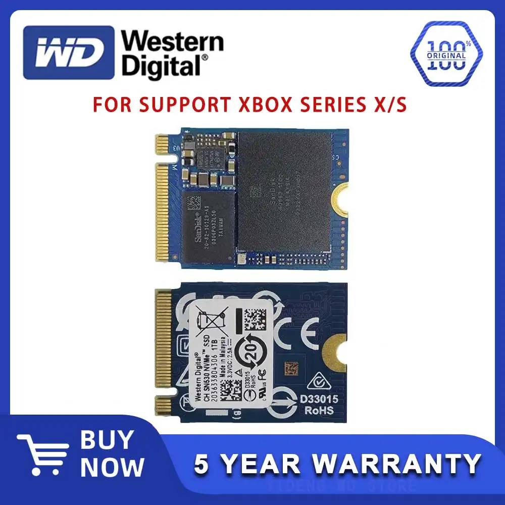 Western digital wd ch sn530 ssd 1tb 512gb m.2 pcie 4.0x2 2230 unidade ...