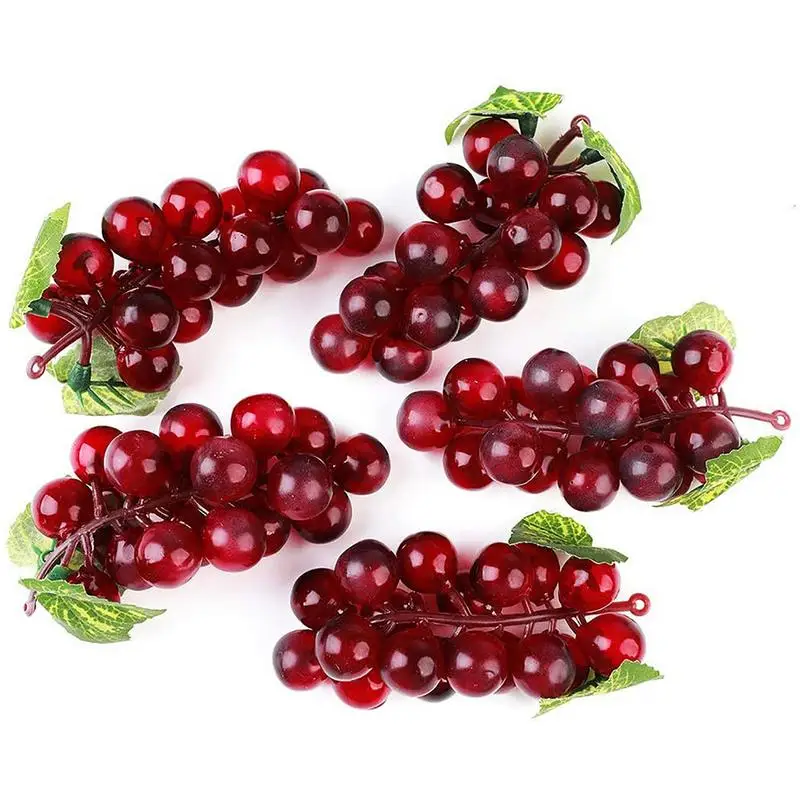 High Simulation Grape Plastic Fruit Fake Fruits Photo Props Artificial Grape Fruit Shop Display Model Decor Home Decors artificial fruits and vegetables artificial grapes