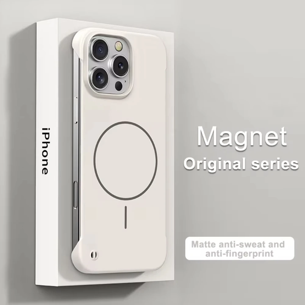 Frameless Matte Magnetic Shockproof Phone Case with Magsafe Compatibility