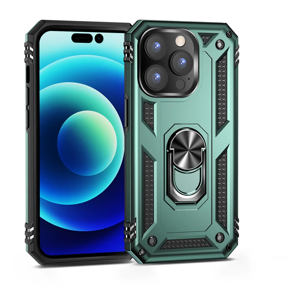 

Military Shockproof Magnetic Car Holder Ring Cover, Armor Case for iPhone 14 Pro Max 14 Pro
