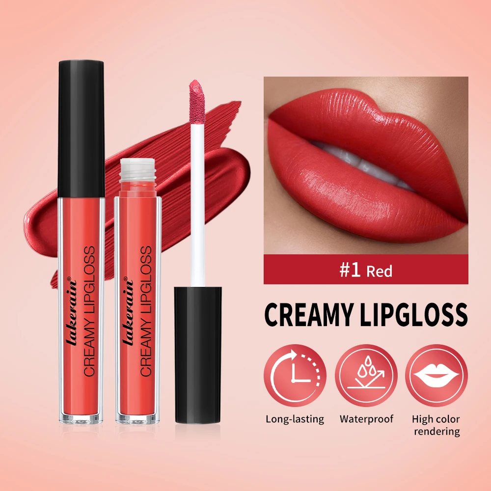 Lip Gloss Semi-Matte 8Colors Long-lasting Velvet Non-drying uitable for all skin moisturizing lipgloss plump lip brown Cosmetics 3