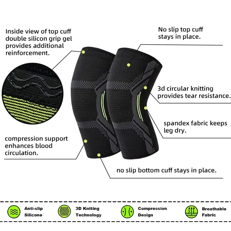 Single Knitted Nylon Sports Knee Pad Riding Running Basketball Skipping Rope Protective Gear