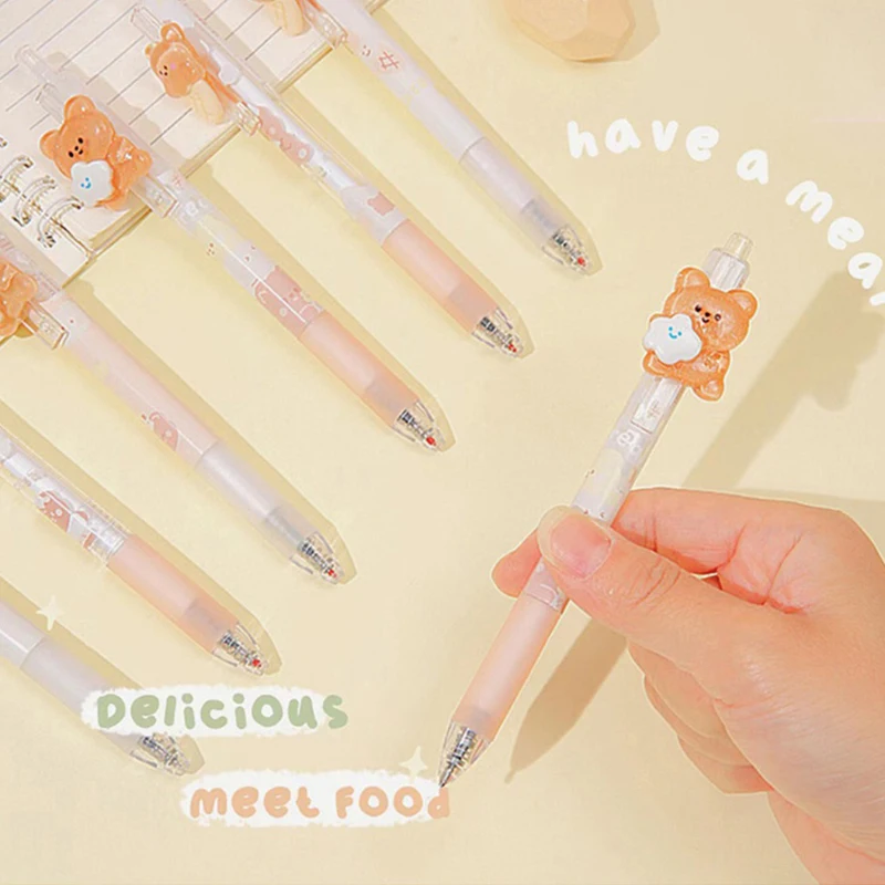 

Механический карандаш с милым медведем, 0,5 мм, мультяшный автоматический карандаш, кавайный фотокарандаш, школьные канцелярские принадлежности, подарок для детей