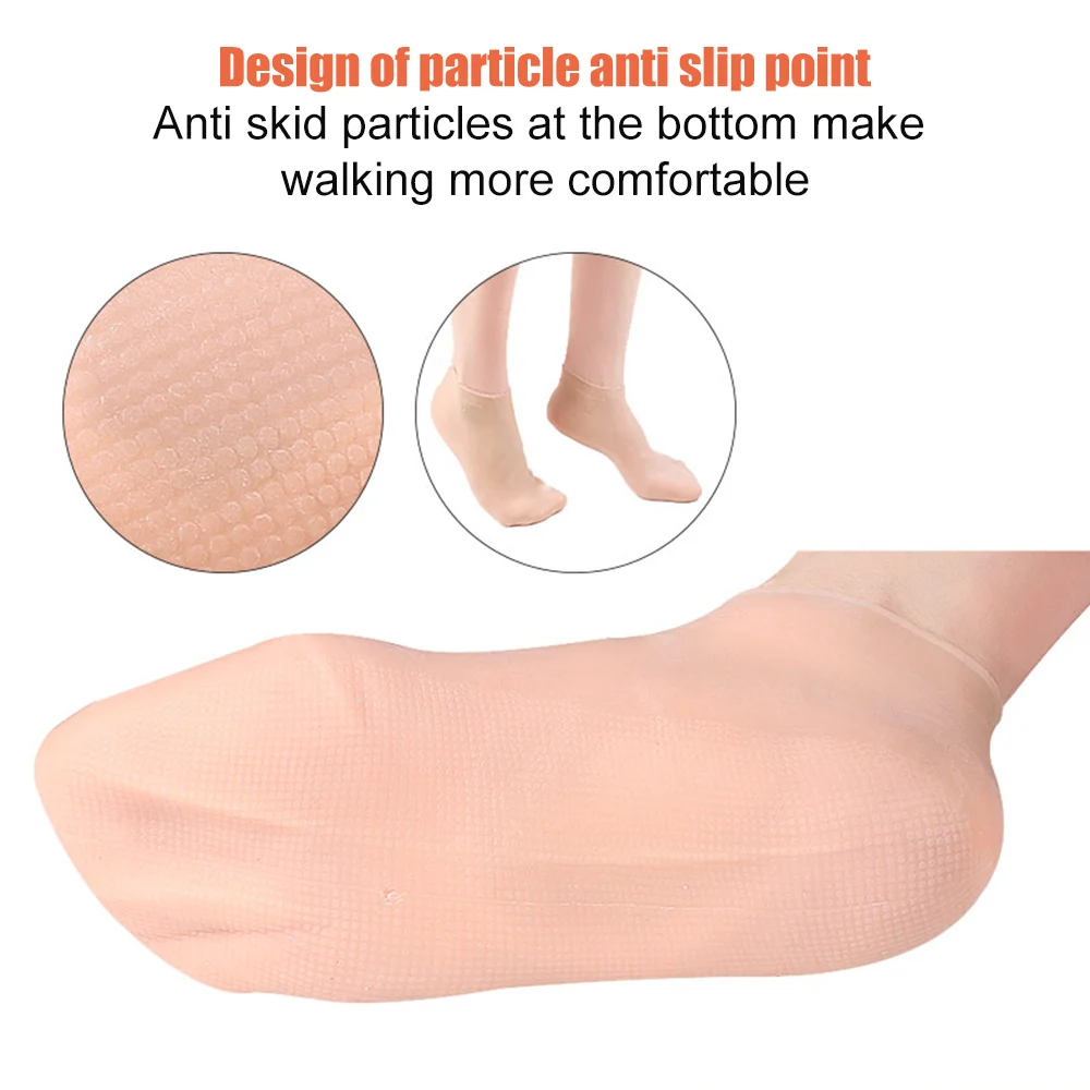 Silicone Moisturizing Socks Foot Care Women Foot Covers Gel Socks Spa Pedicure Sock Moisturizing Overnight 1Pair