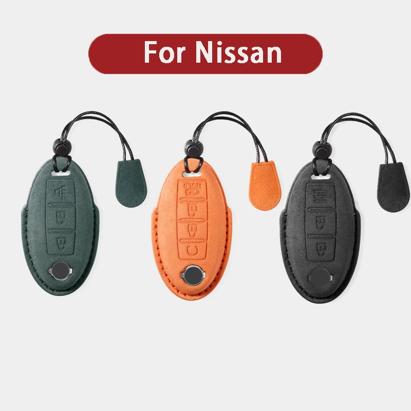 

Suede Leather Car Remote Key Cover Case Shell Fob Full For Nissan Qashqai Juke J10 J11 X-Trail T32 T31 Kicks Tida Keychain