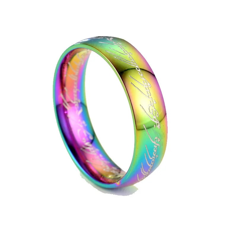 Stainless Steel Jewelry Ring Of Power Elf Bilbo Baggins Gollum Tolkien Letter Wizard Size 6-13 stainless steel ring