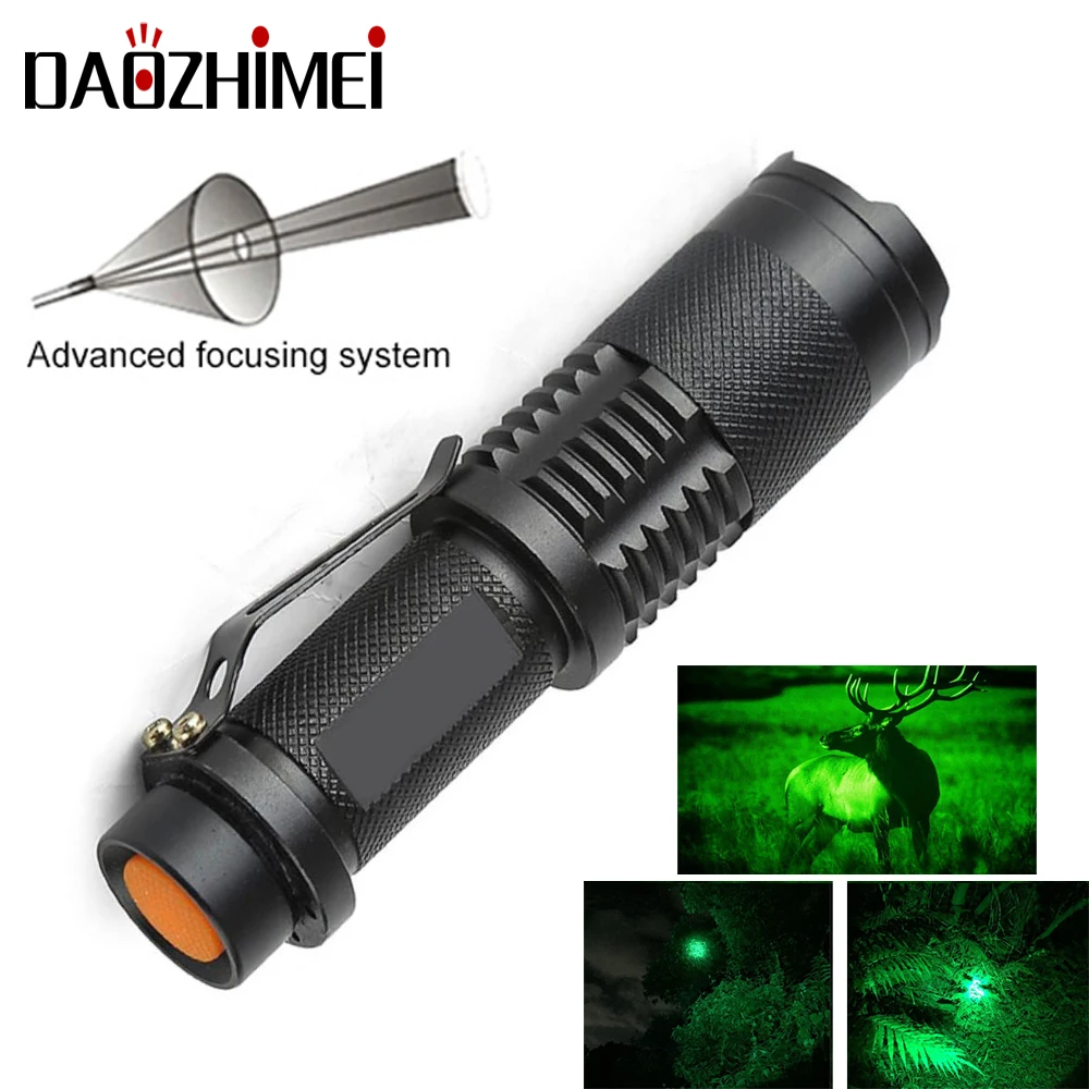 

XML T6 Super bright LED Flashlight 5 modes Zoom Focusing Waterproof Headlamp Red/Green light Tactical Powerful 18650 lantern