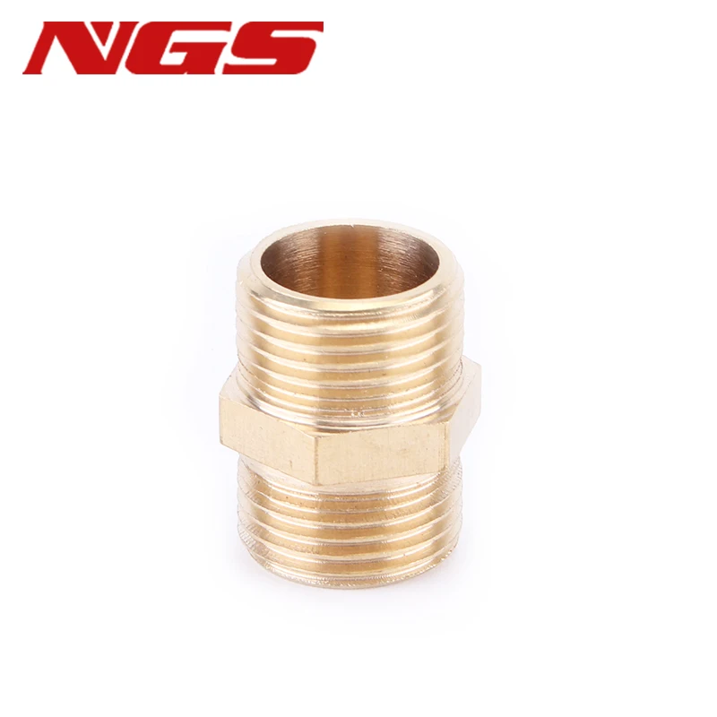 1/8" 1/4" 3/8" 1/2" 3/4" 1"BSP Male Thread Brass Pipe Hex Nipple Fitting Quick Adapter Male to Reduce Connector