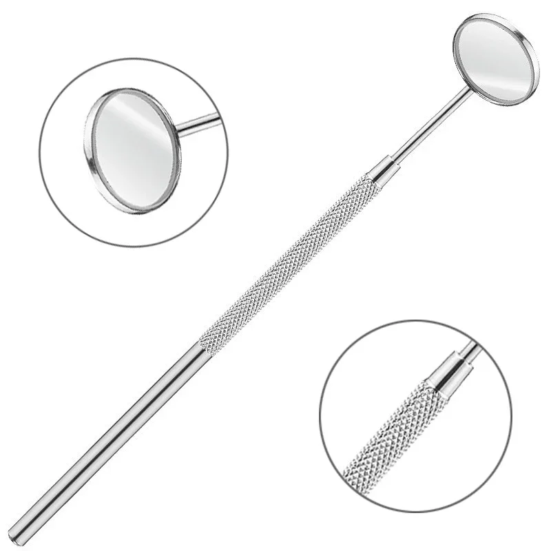 1pcs Multifunction Checking Eyelash Extension Mirror Stainless Steel Long Handle Magnifying Lash Mirror Beauty Makeup Supplies
