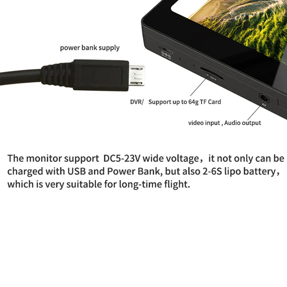 훌륭한 5 인치 FPV 모니터 RC 드론 라디오 컨트롤러 용 DVR 4000mAh FPV 드론 모니터가 장착 된 5.8G 40CH 다이버 시티 수신기