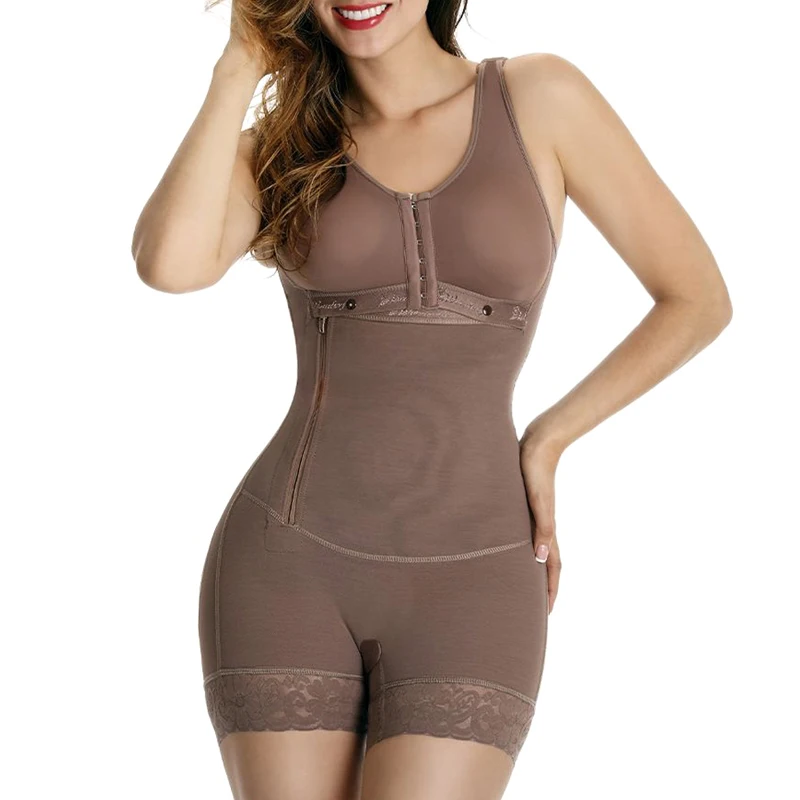 Women'S Waist Trainer Body Shaper Flatten Abdomen Front Closure Charming Curves Short Leg Shaper BBl Post Op Surgery Supplies