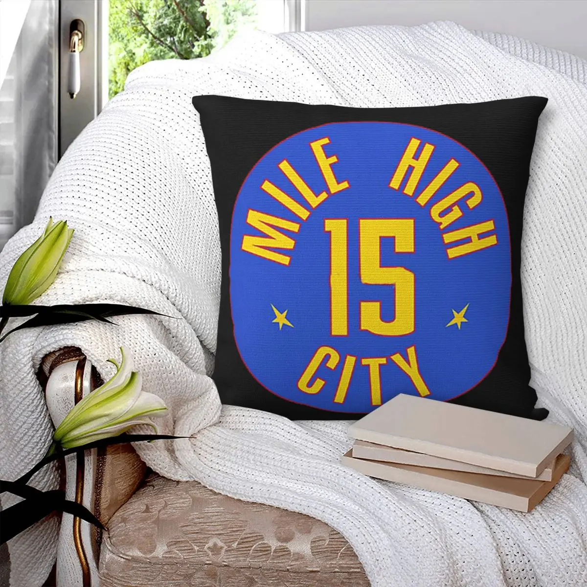 Mile High City - Nikola Jokic-Pepite Di Denver City Jersey Federa Quadrata Federa Cuscino Comfort Cuscino Per Auto Di Casa
