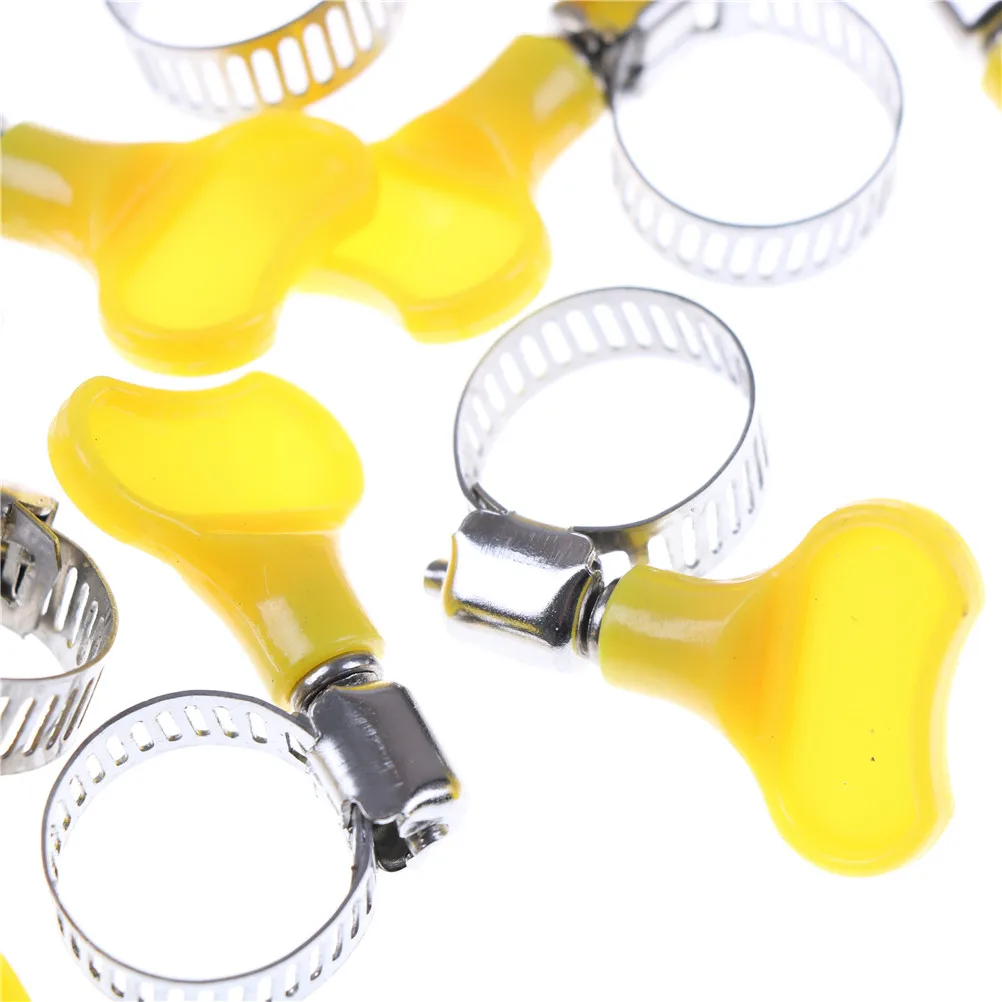 American Type Hose Clamps 10pcs with handle Stainless steel hose Hoop Pipe Clips
