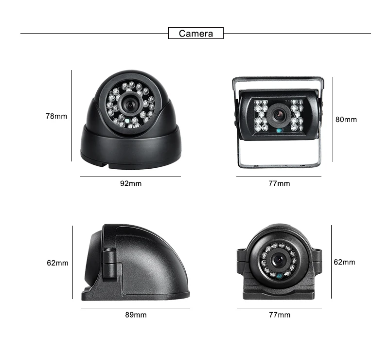 8채널 4G WiFi GPS 1080P AHD HDD 모바일 DVR 7인치 VGA 및 5개의 IR 방수 카메라가 장착된 감시 카메라 시스템
