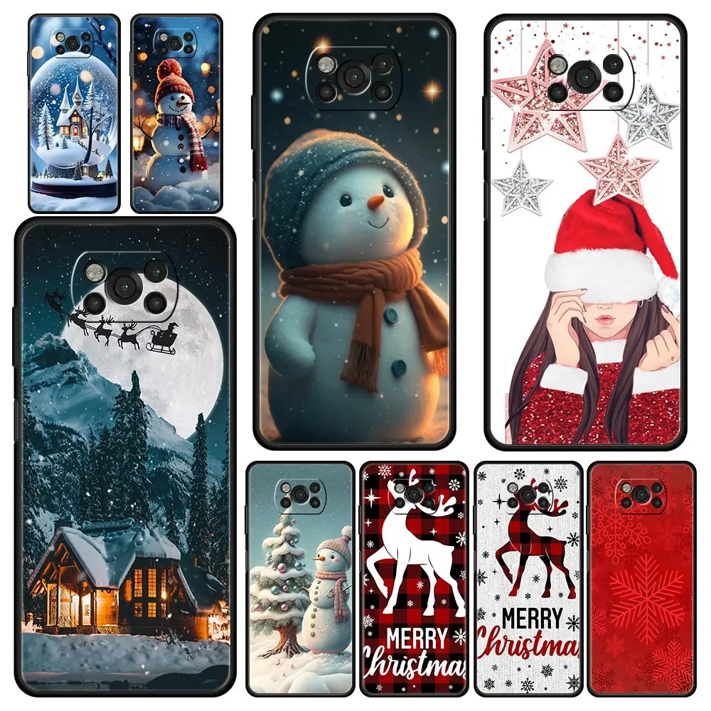 Christmas Graphic Printed Soft Black Phone Case