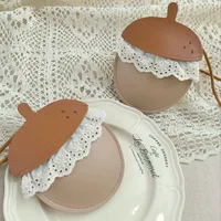 New Cartoon Sweet Mini Kids Bags for Toddler Girls Cute Acorn Crossbody Bag PU with Lace  Creative Handmade Bags Children's Gift 1