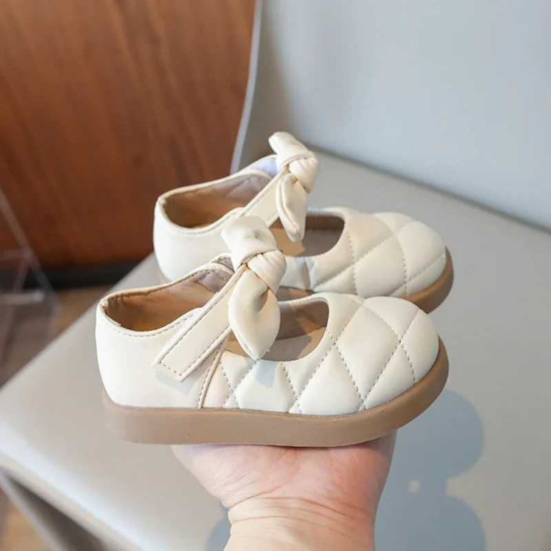 Kinder Lederschuhe Frühling Herbst Prinzessin Schuhe Mädchen Mode weichen Boden Fliege Kinder lässig Mary Jane Schuhe einfarbig