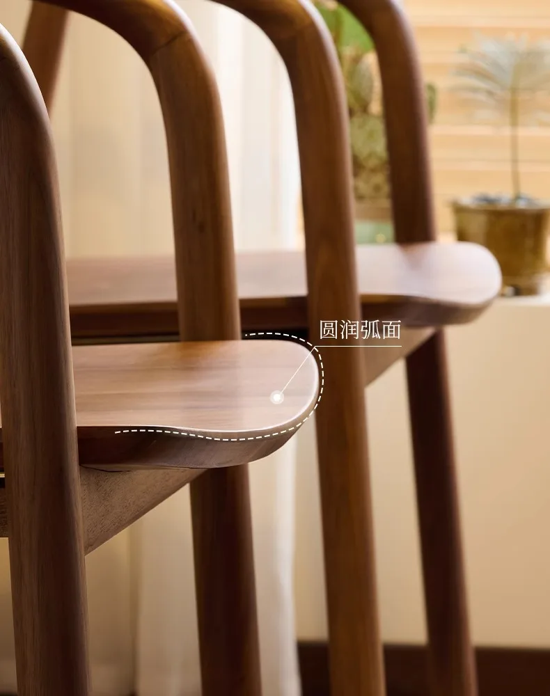 New Chinese-style solid wood dining chair, home armrest backrest, black walnut desk, Comet armchair, master, tea stool.
