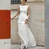 Newest Formal Evening Dresses Sexy Backless Sleeveless Bridal Dress Elegant Floor-length Simple Wedding Dresses Customized 1