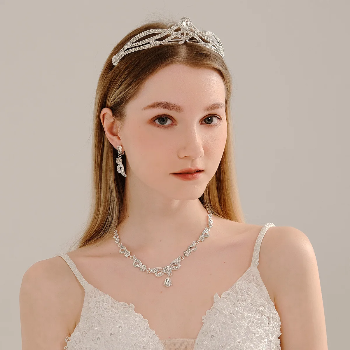 Crown Tiaras Set Headbands Headpiece Crystal / Rhinestone Alloy Wedding Party / Evening Retro Sweet With Necklace Earrings Set