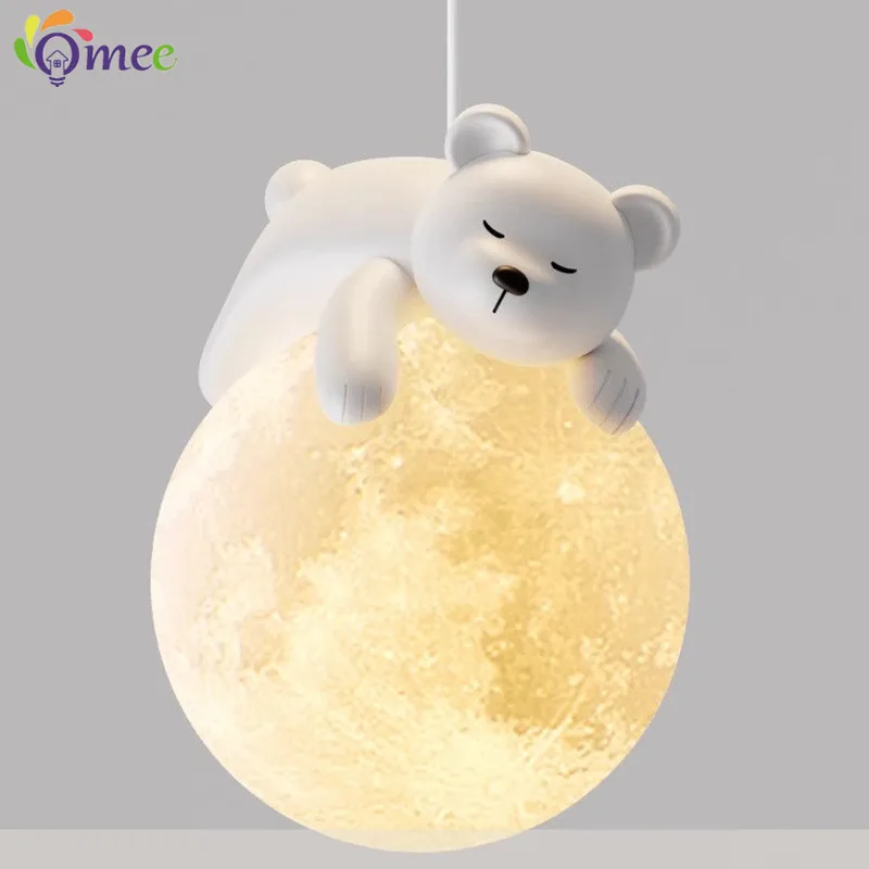 Children's room wall lamp creative living room background lamp stair corridor lamp LED Puppy Bear moon lamp bedroom bedside lamp