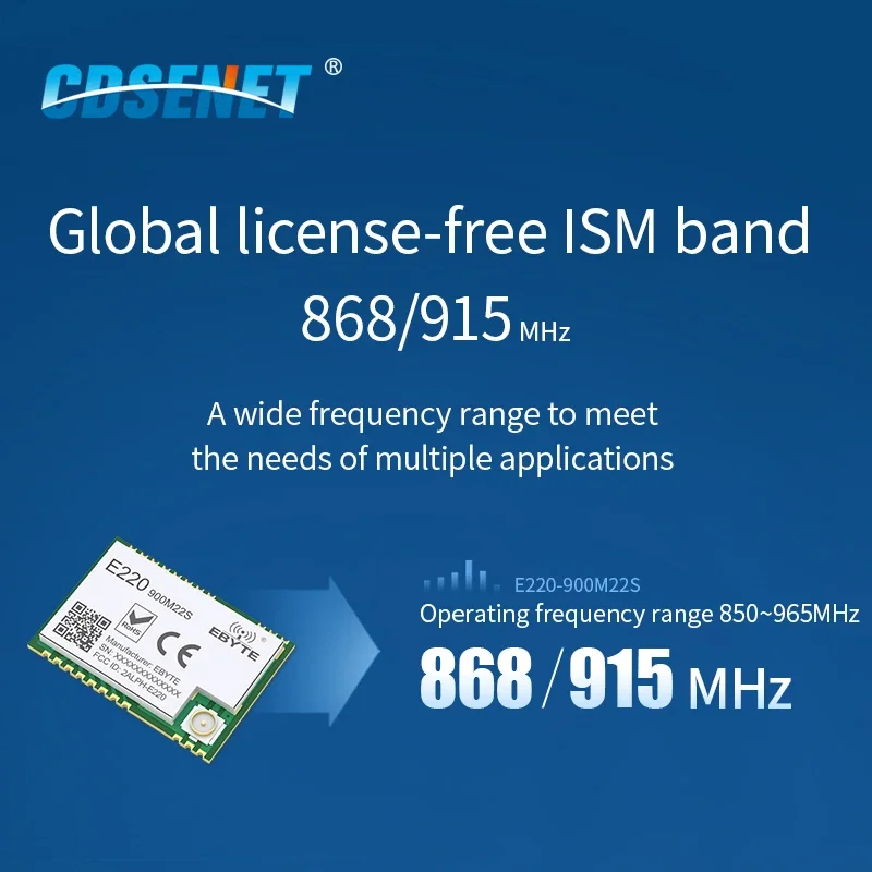 LoRa 무선 모듈, 장거리 E220-900M22S CESENET RF 리시버 송신기, PA + LNA IPEX 안테나, 868Mhz, 915Mhz, LLCC68, 22dBm, 6km