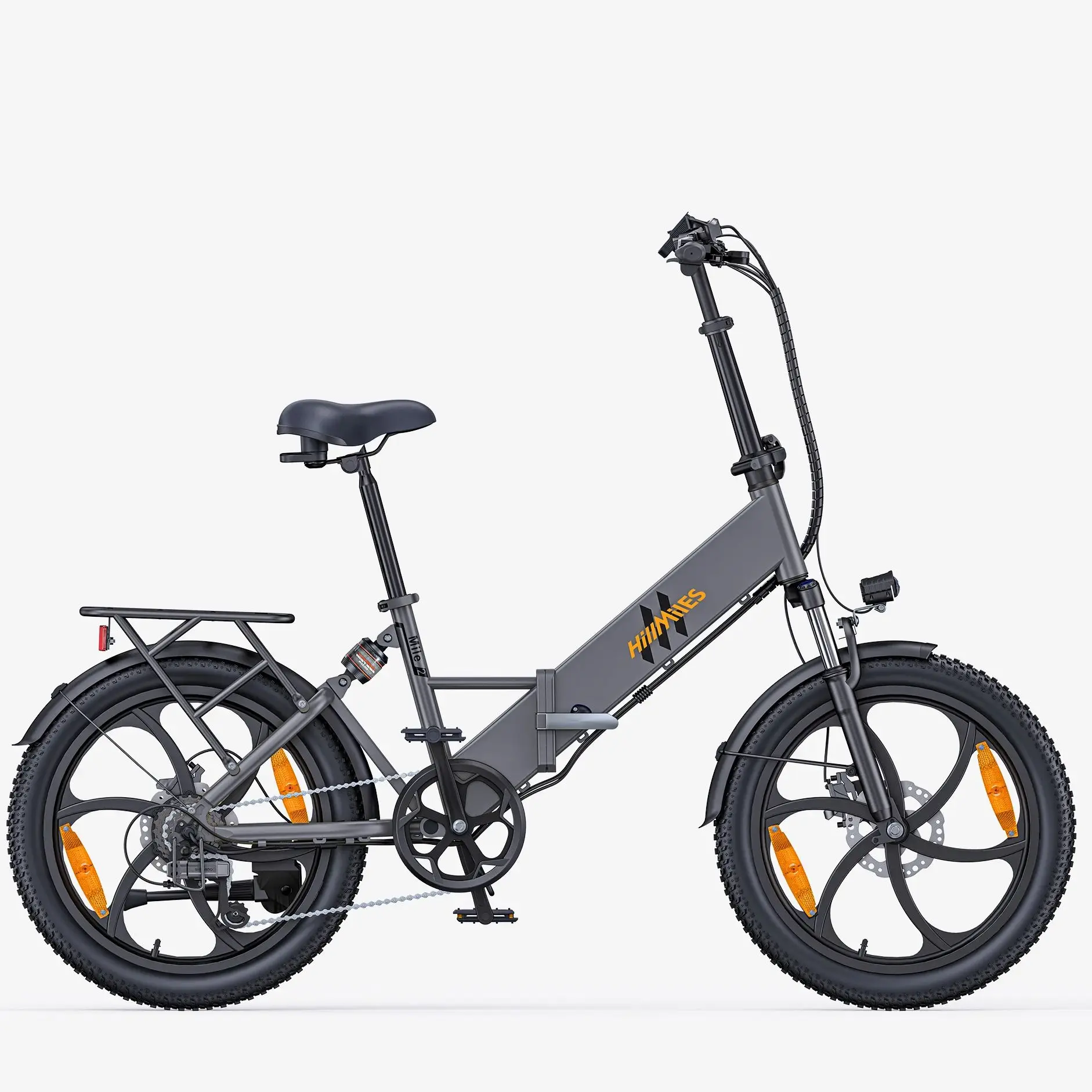 Bicicletta Elettrica Pieghevole HillMiles Mile 2 con Motore da 250W, Batteria 36V13AH, Pneumatici Fat da 20 Pollici per il Commuting Urbano - immagine 2