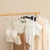 10pcs Cloth Hanger Flocking Plastic Space saving Anti slip Short Neck Cloth Hanger [Vertical Lift 2.36in] Drying Cloth Hanger 3