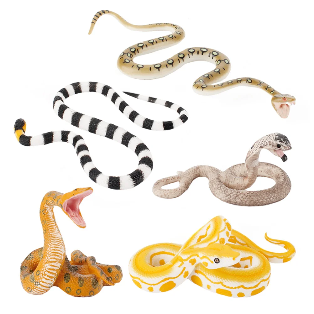 

5 шт., резиновые детские игрушки-змеи