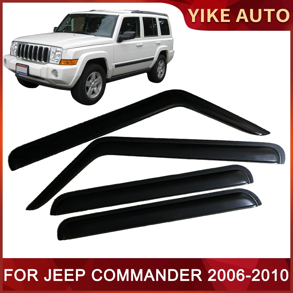 

Window Visor for JEEP COMMANDER XK 2006-2010 Weathershie Door Visor Wind Sun Rain Guards Side Window Wind Deflectors Auio